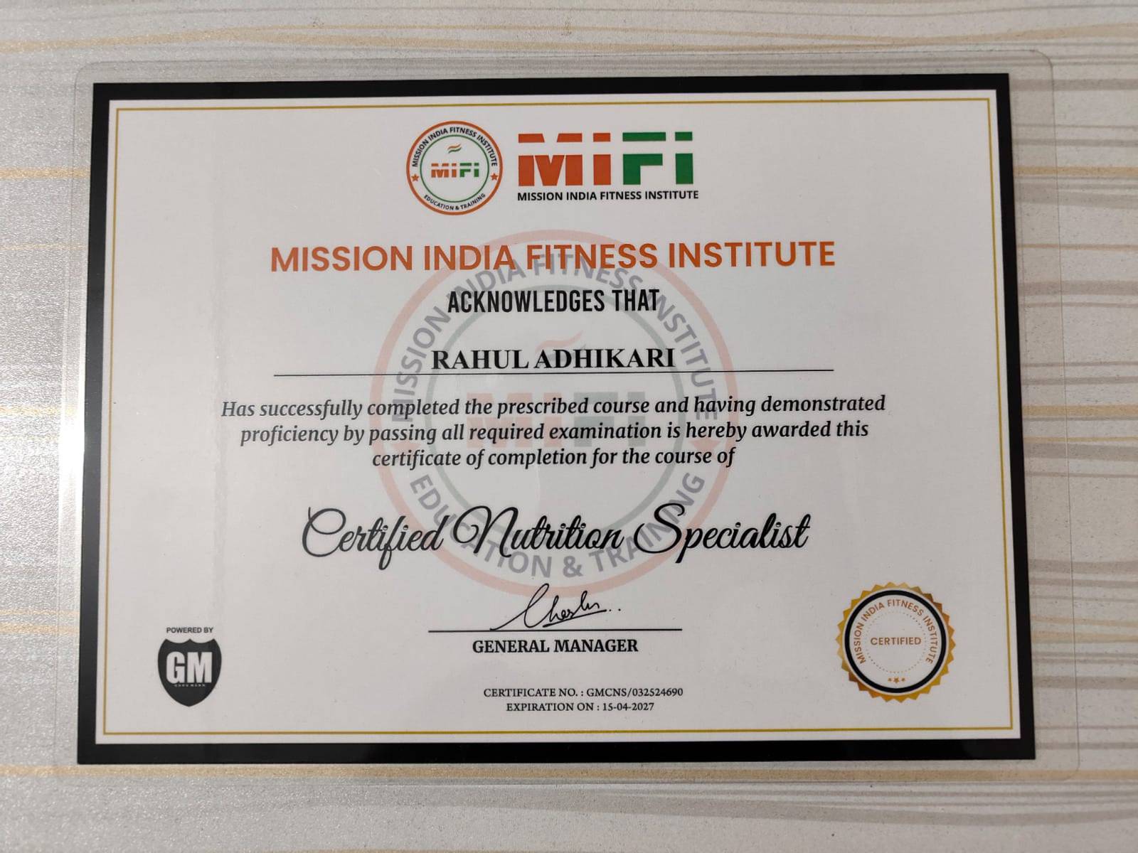 MiFi - Certified Nutrition Specialist